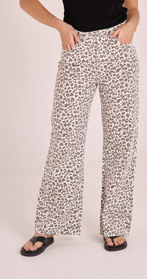 CASSIE WIDE LEG JEAN - LEOPARD