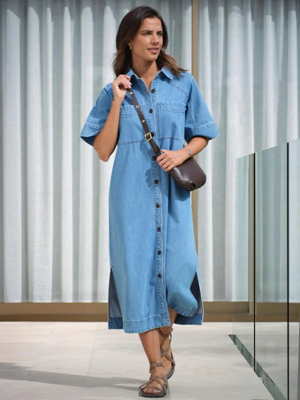 Ava Short Sleeve Midi Dress