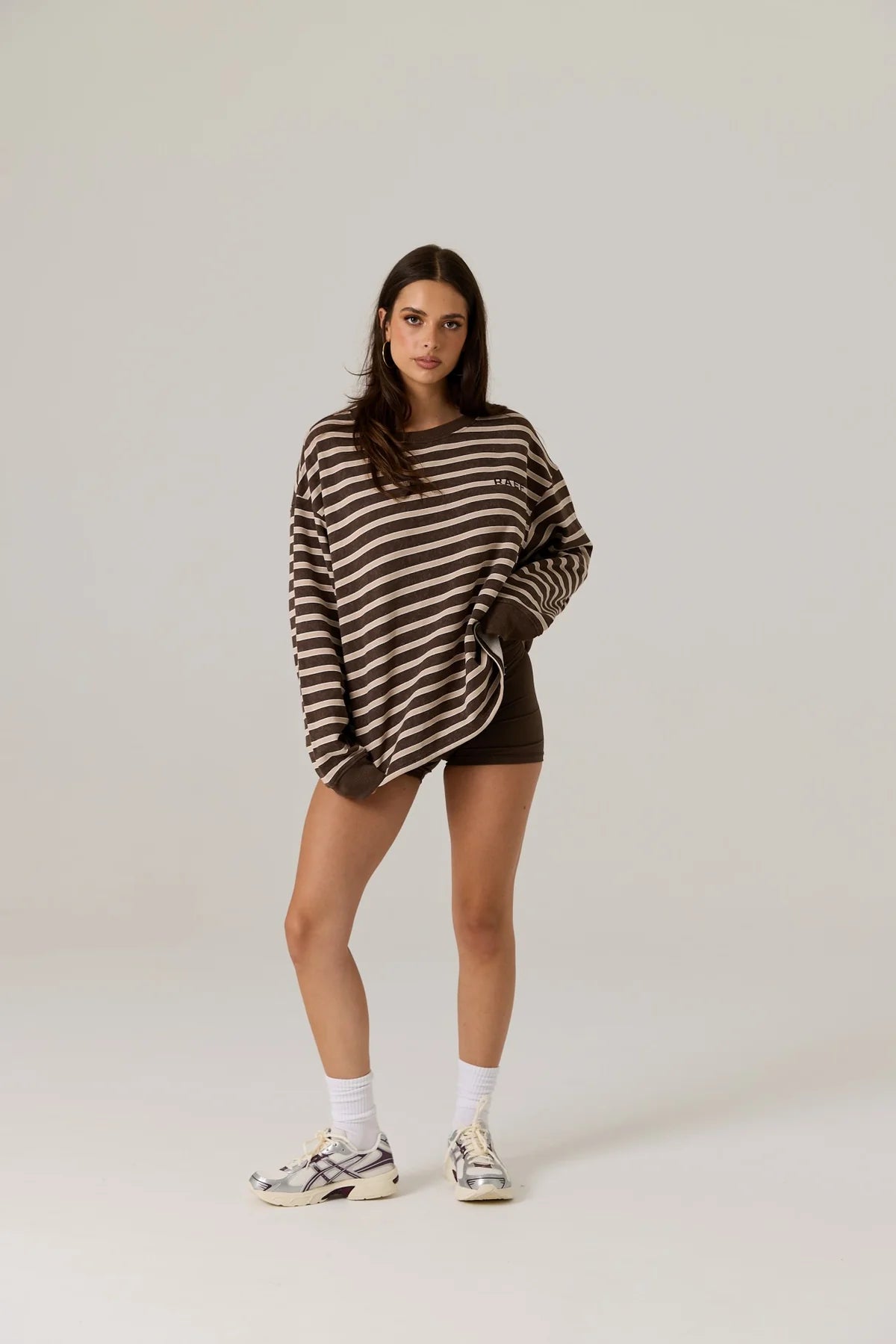 Frankie Crew Neck Fleece - Dark Truffle / Stripe