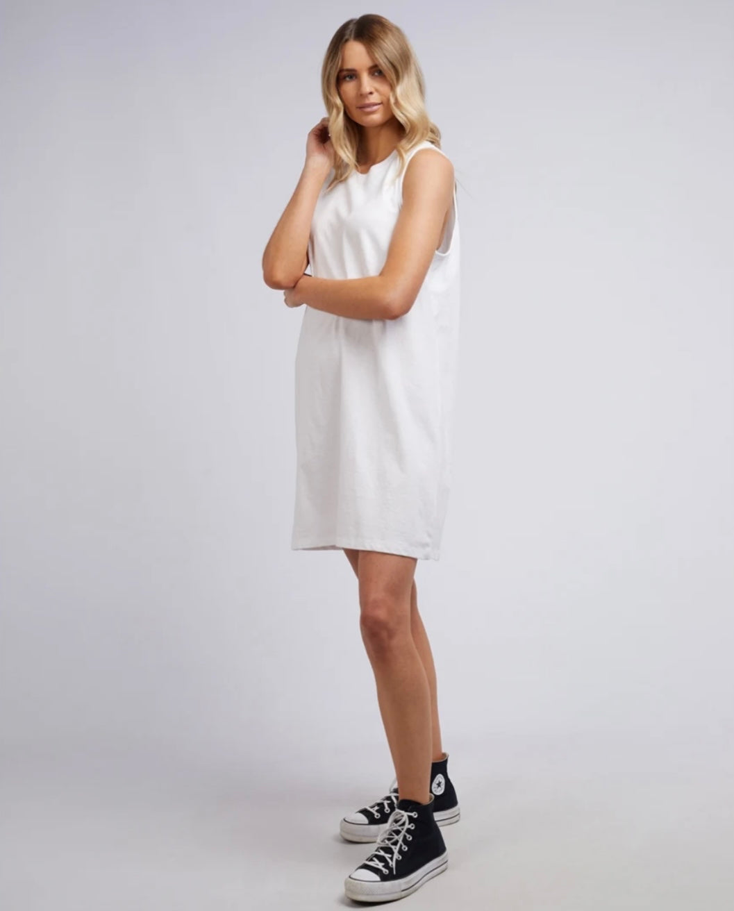 AAE LINEN TANK DRESS- WHITE