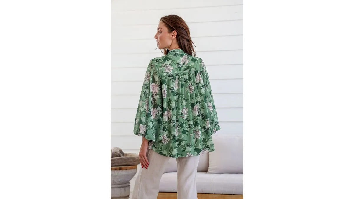 Dream blouse - green floral