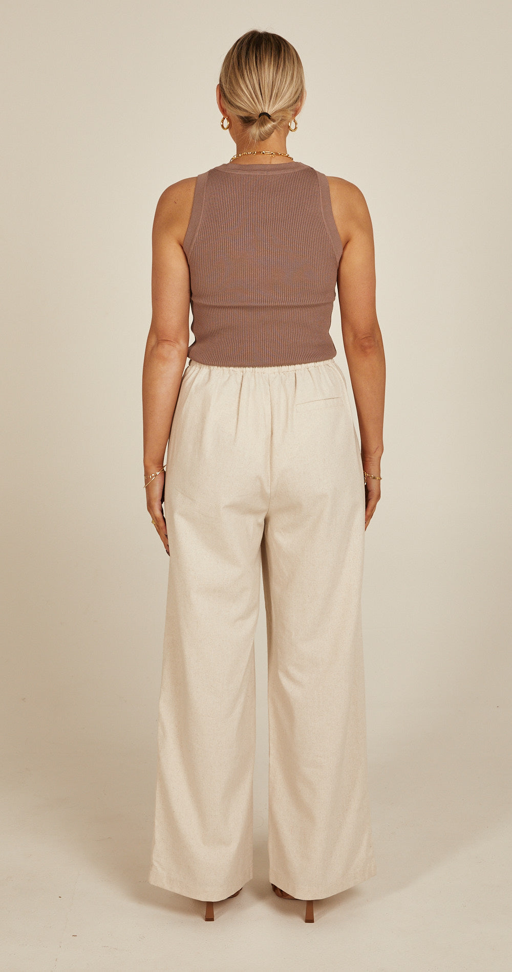 CLAIRE HIGH NECK TANK - COCOA