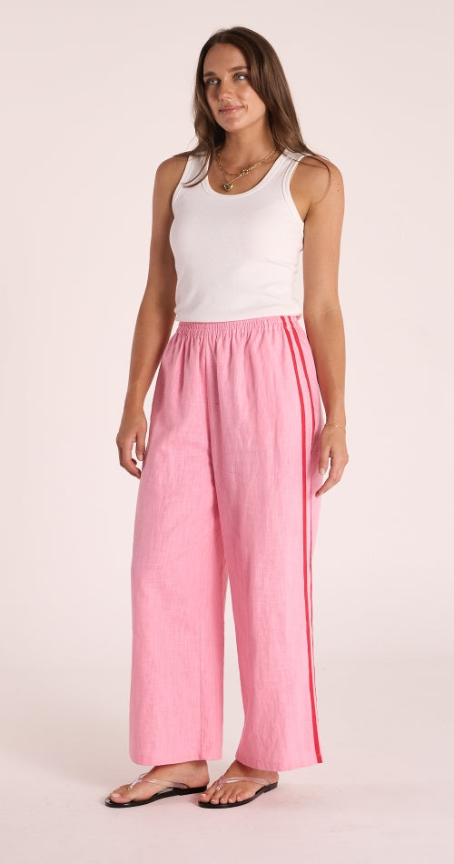 PARKER CROPPED PANT - PINK STRIPE