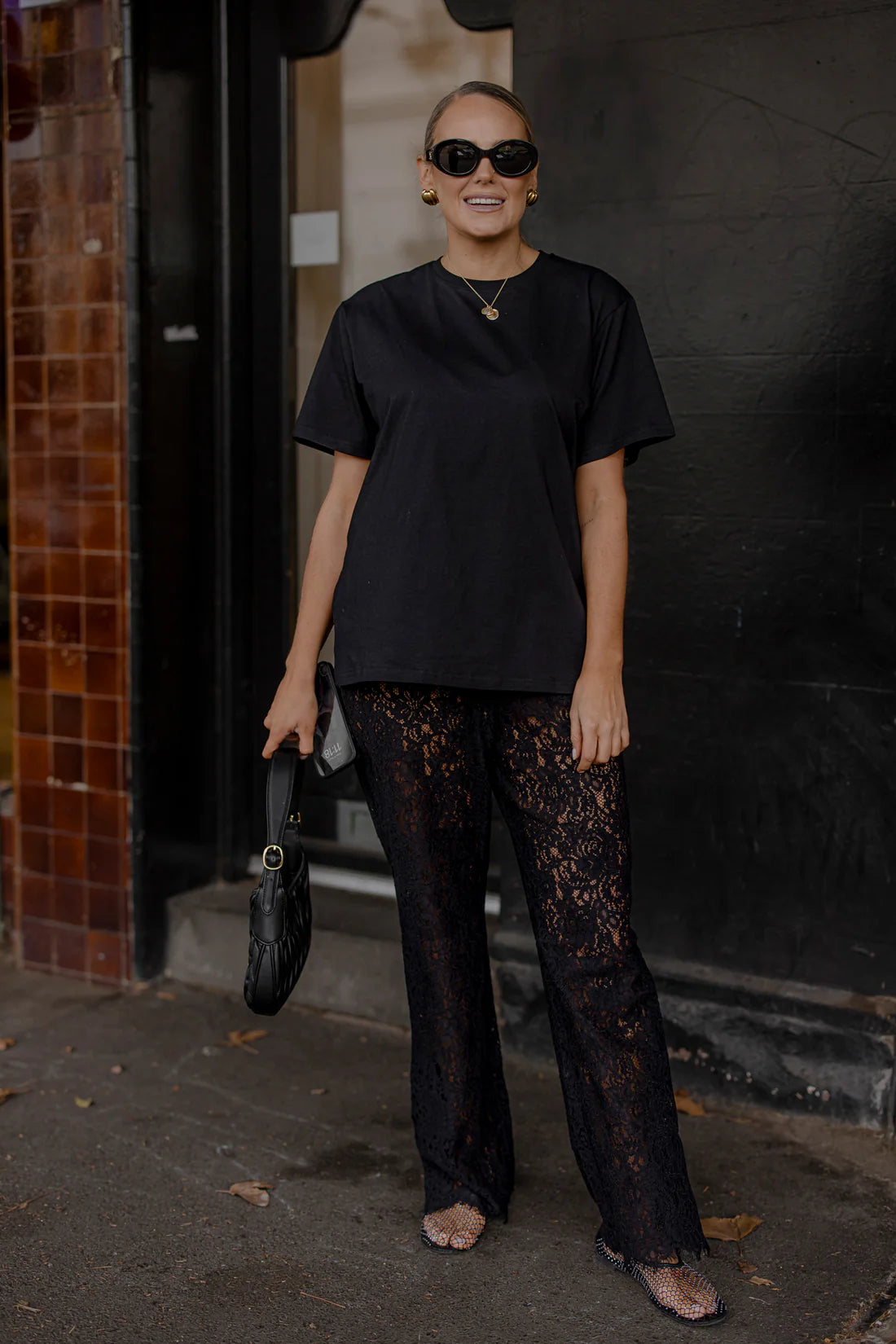 Shiloh Lace Pant - Black