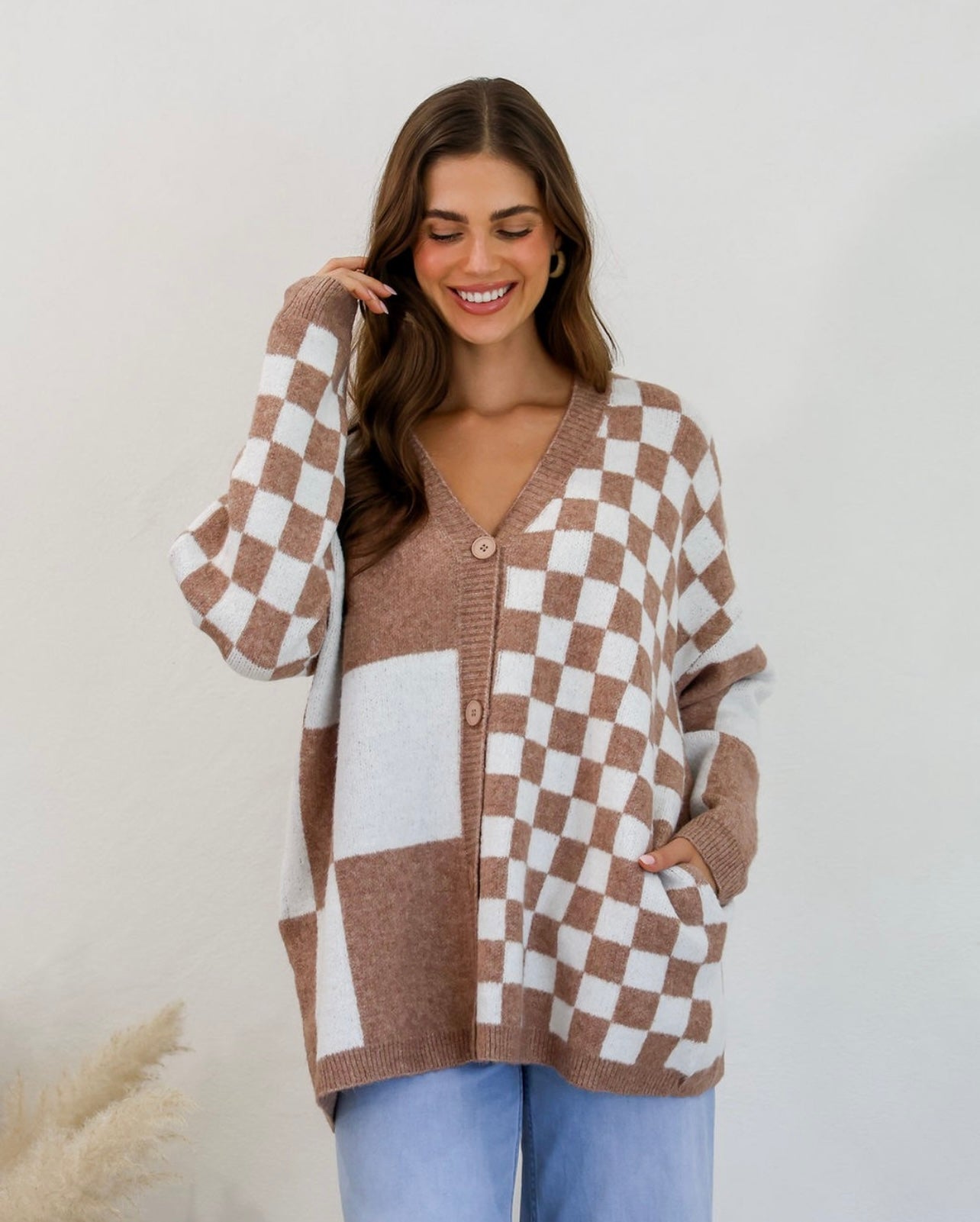 Jasper - Tan & White Cardigan