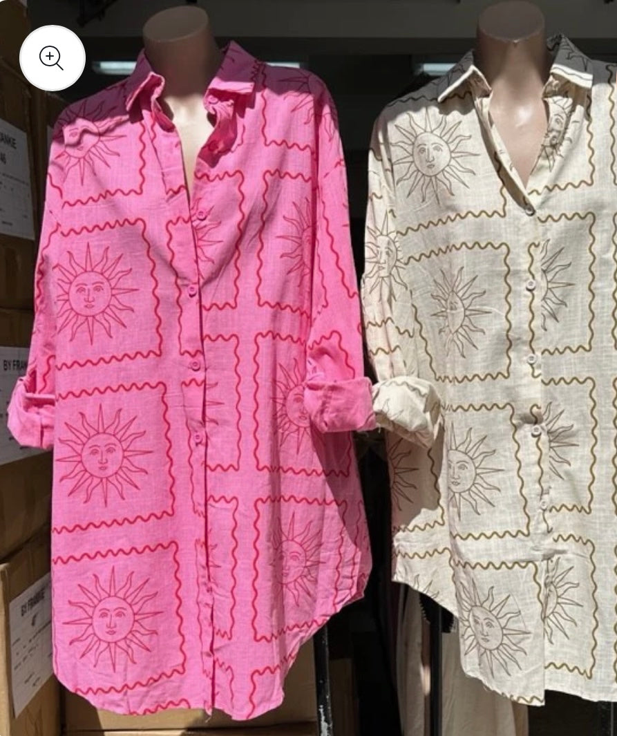 ILUKA SHIRT DRESS - Pink