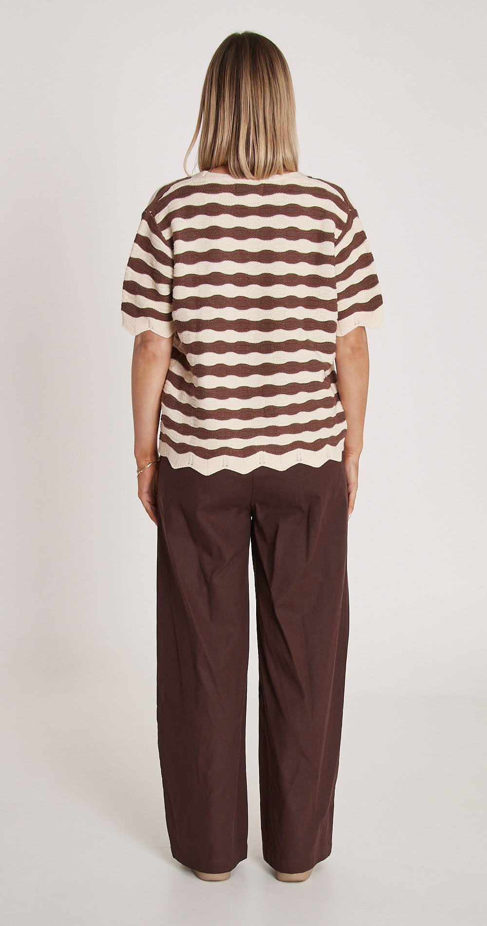 MAYA CROCHET TOP - COCOA STRIPE