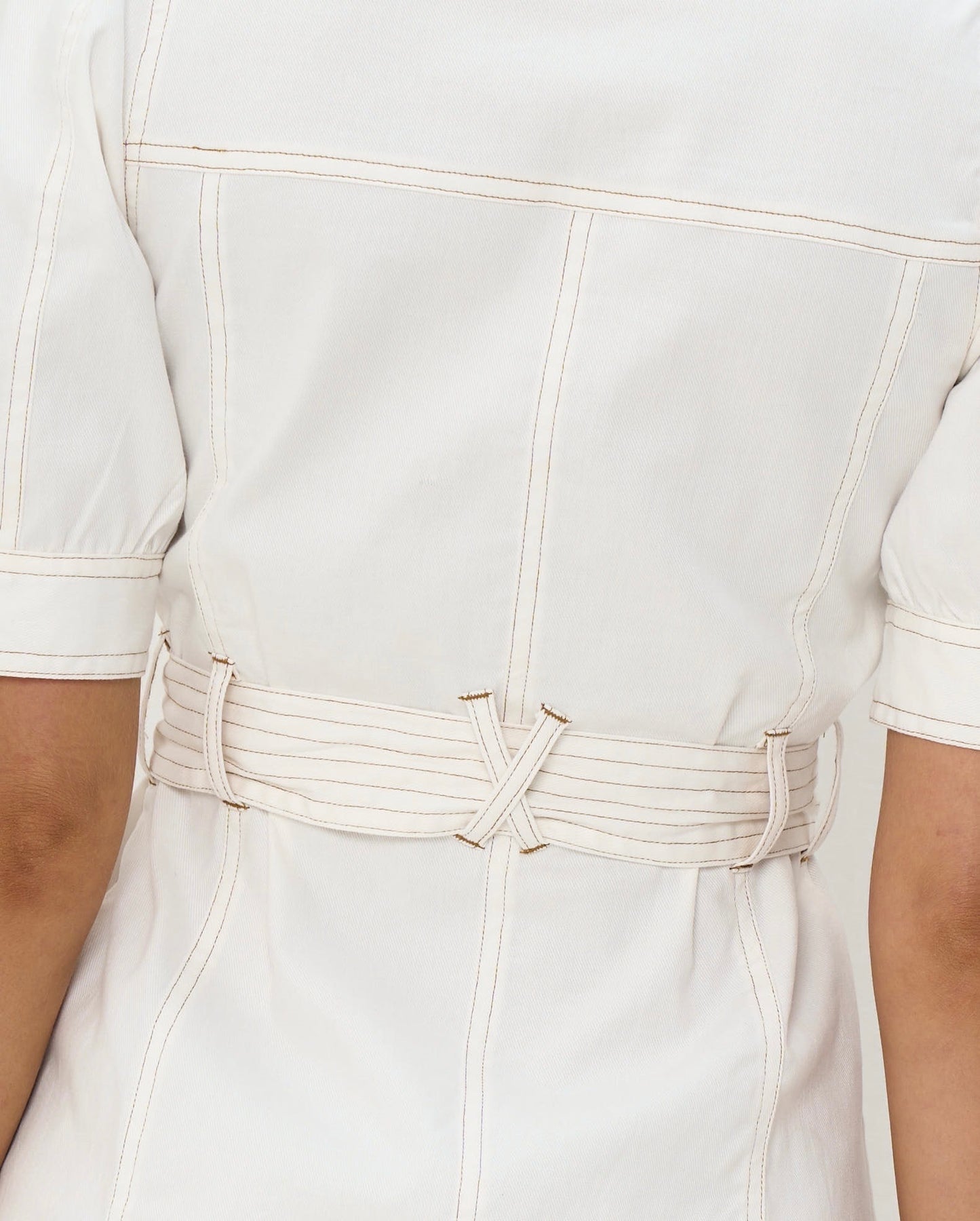 Candy denim dress - White
