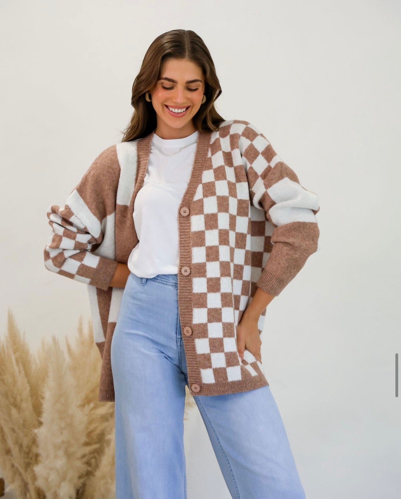 Jasper - Tan & White Cardigan