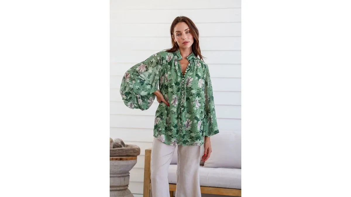 Dream blouse - green floral