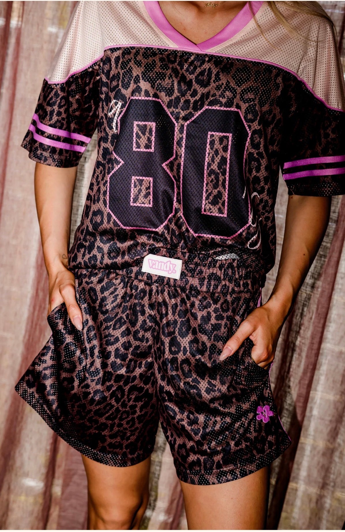 LE LEOPARD LILAC MESH TEE