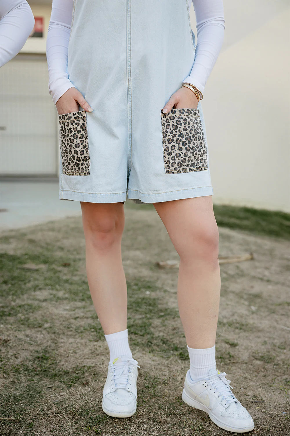 Leopard on Denim Frankie Overalls