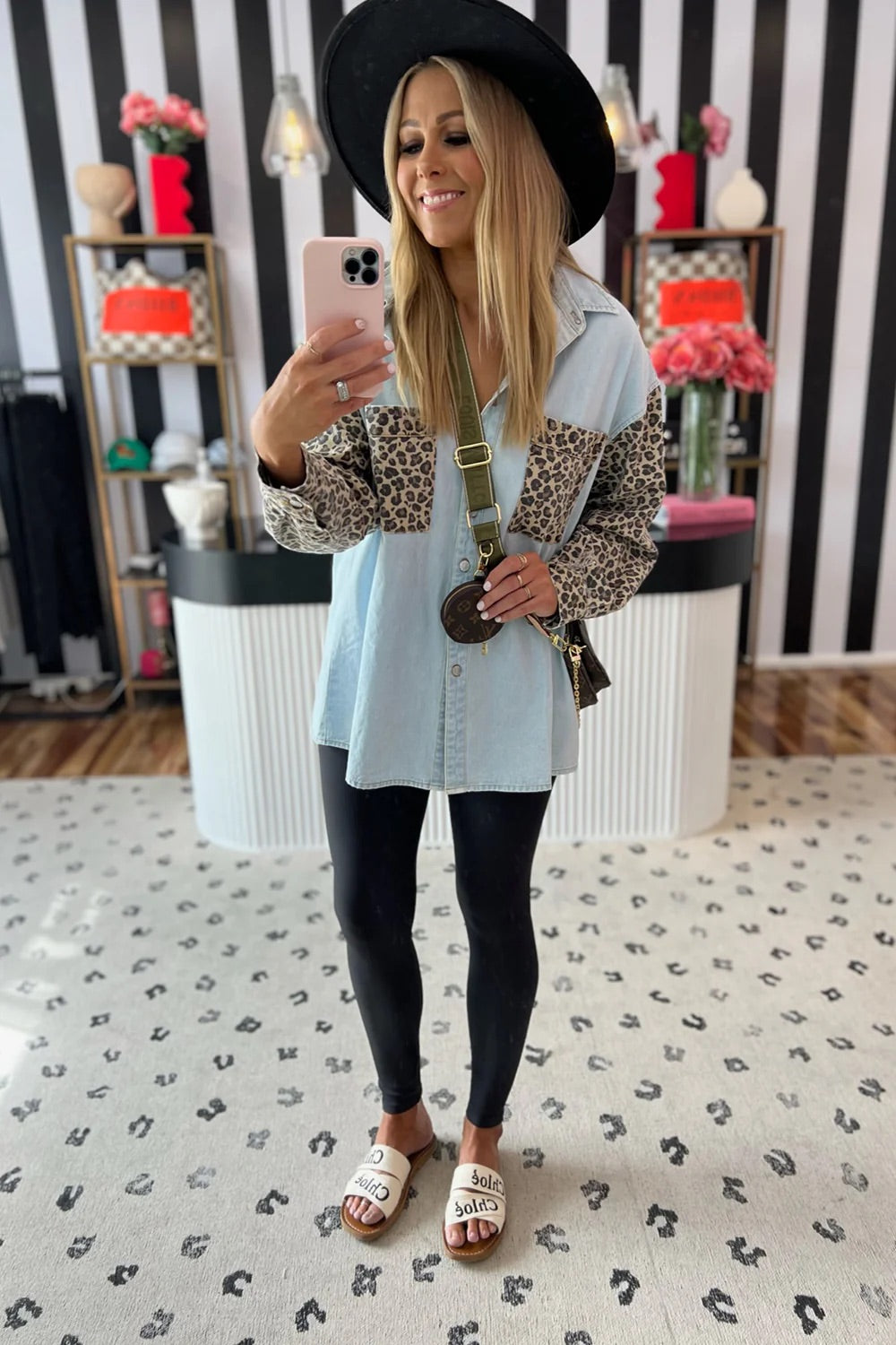 Leopard on Denim Shacket