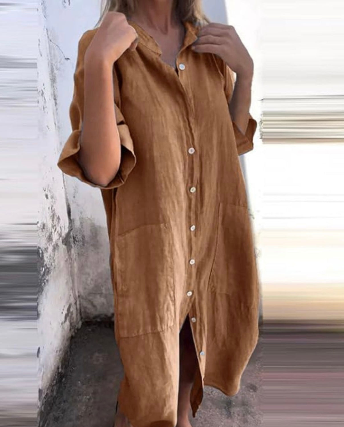 June shirt dress - camel
