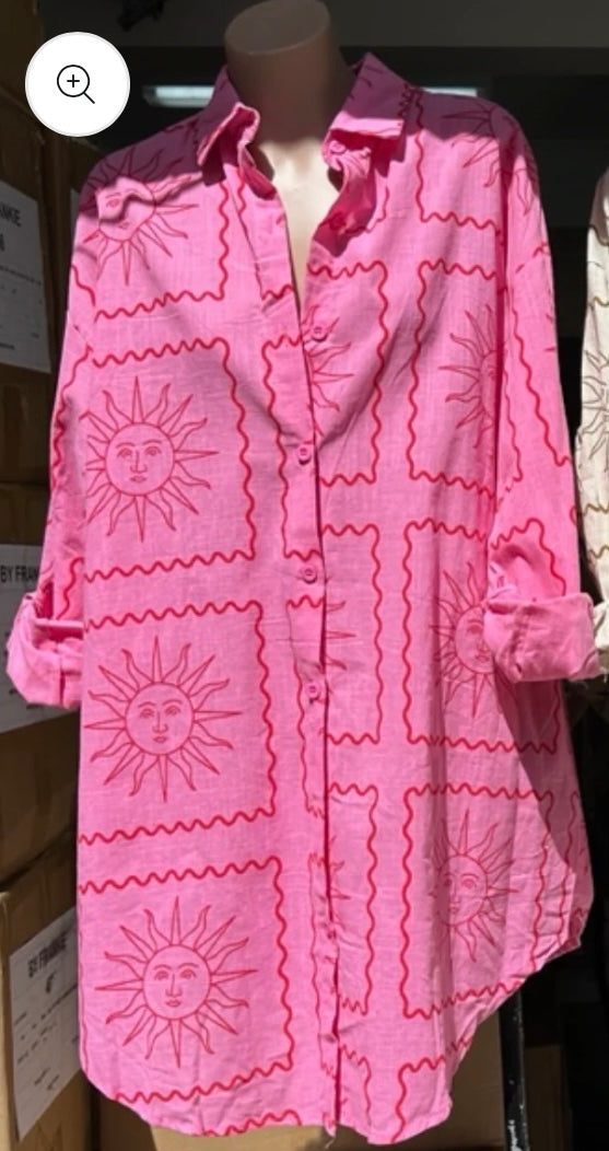 ILUKA SHIRT DRESS - Pink