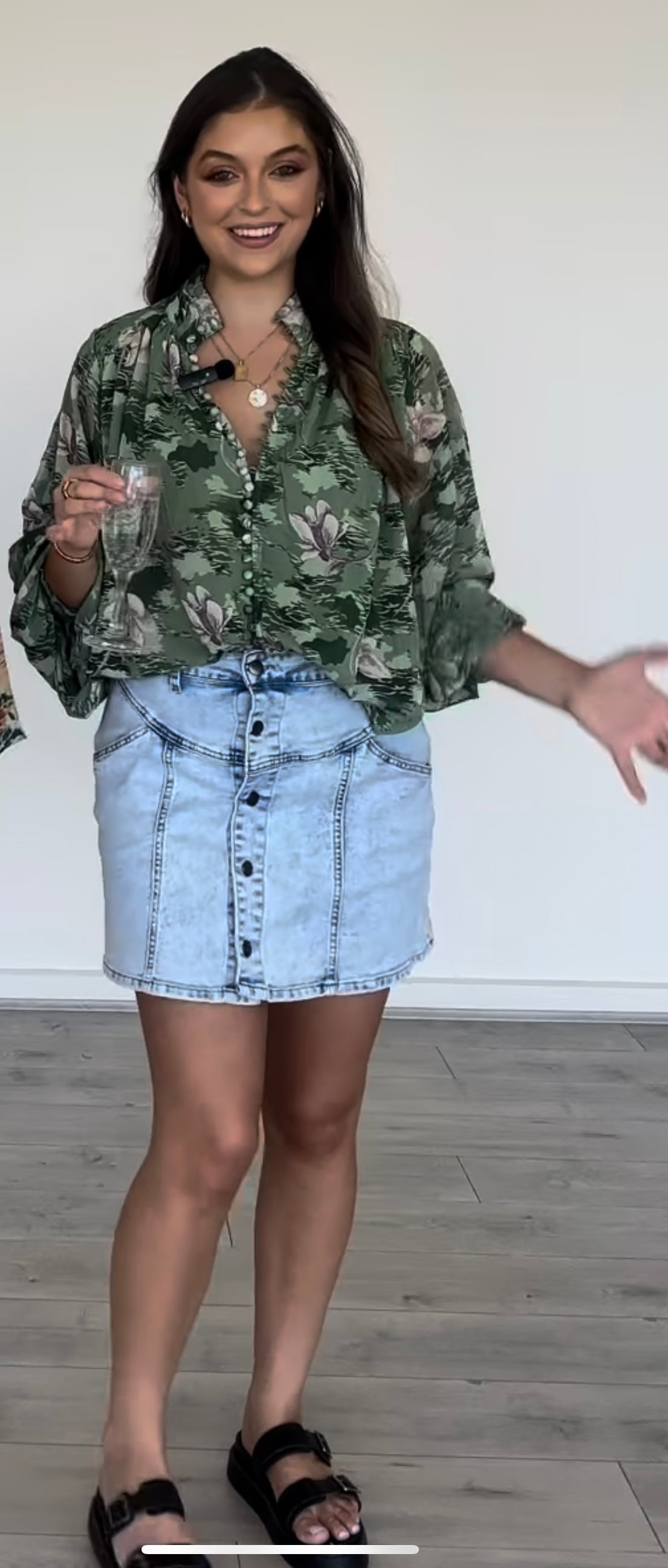 Dream blouse - green floral