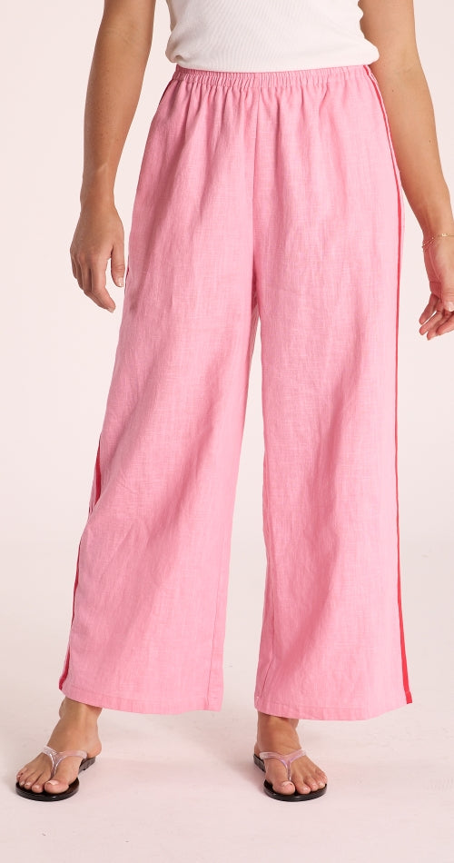 PARKER CROPPED PANT - PINK STRIPE