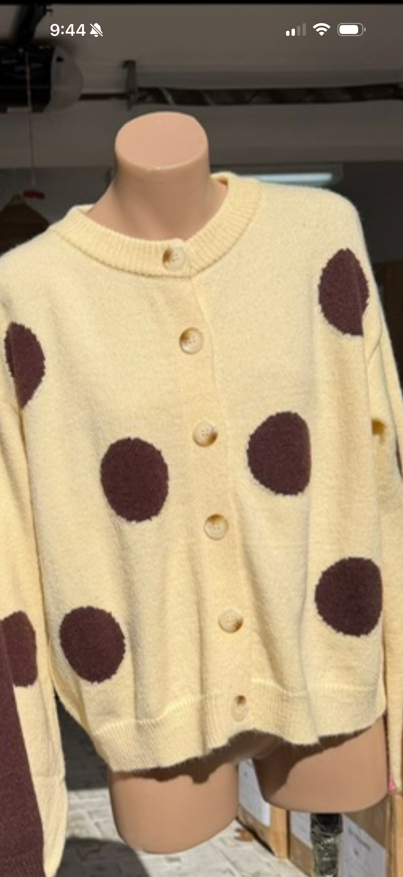 Hattie Knit Cardigan- Butter/ Chocolate