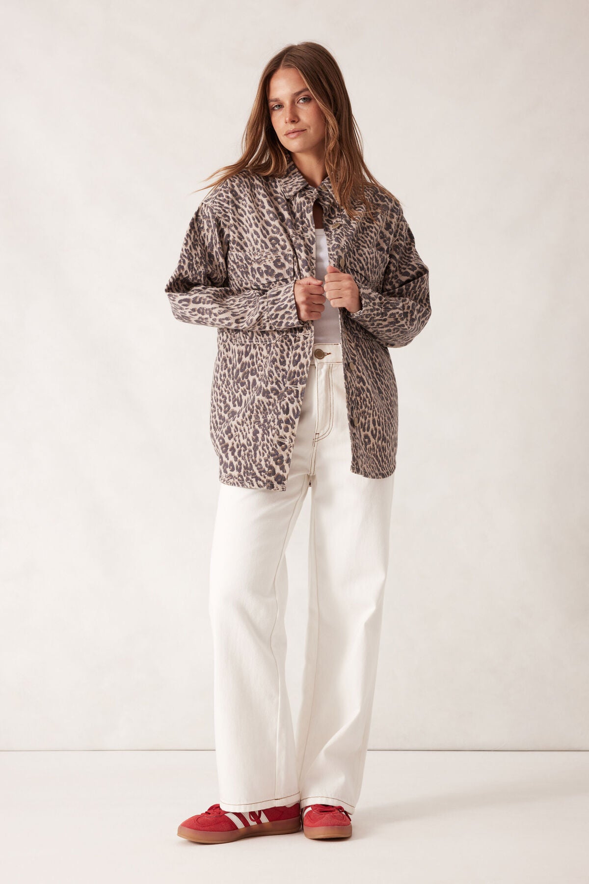 Bobbi Side Pocket Denim Shacket - Leopard
