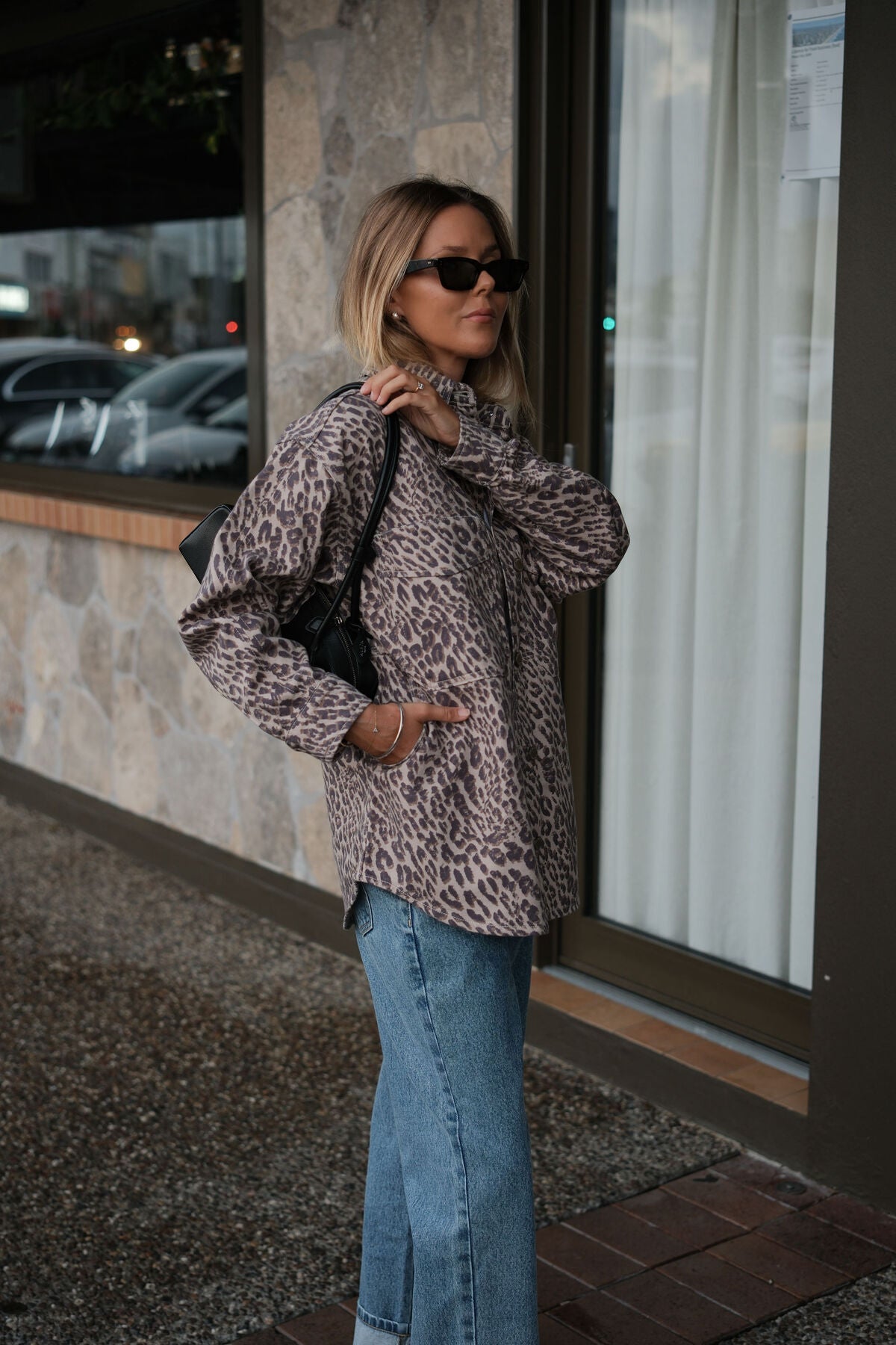 Bobbi Side Pocket Denim Shacket - Leopard