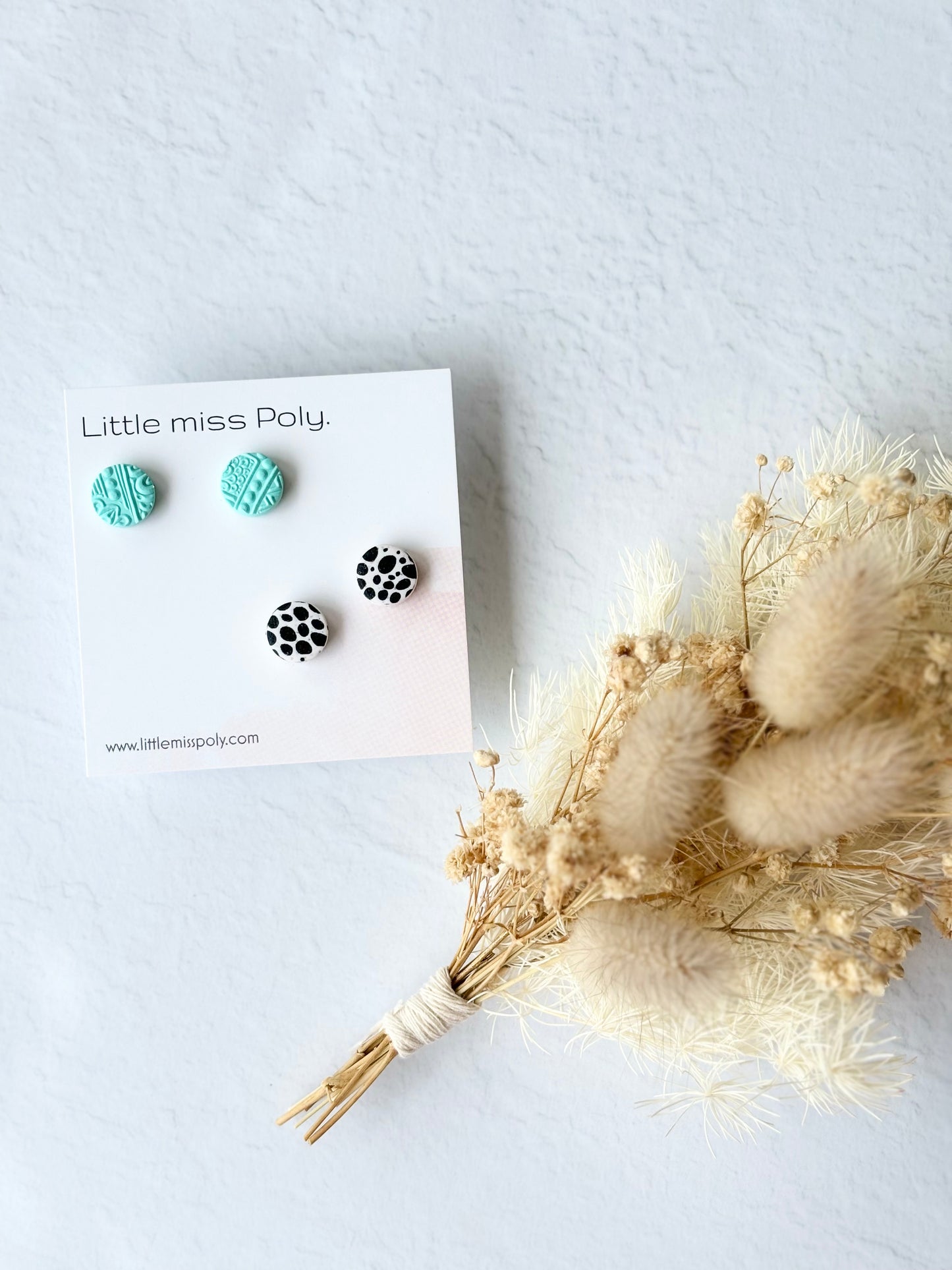 Mini stud - textured aqua
