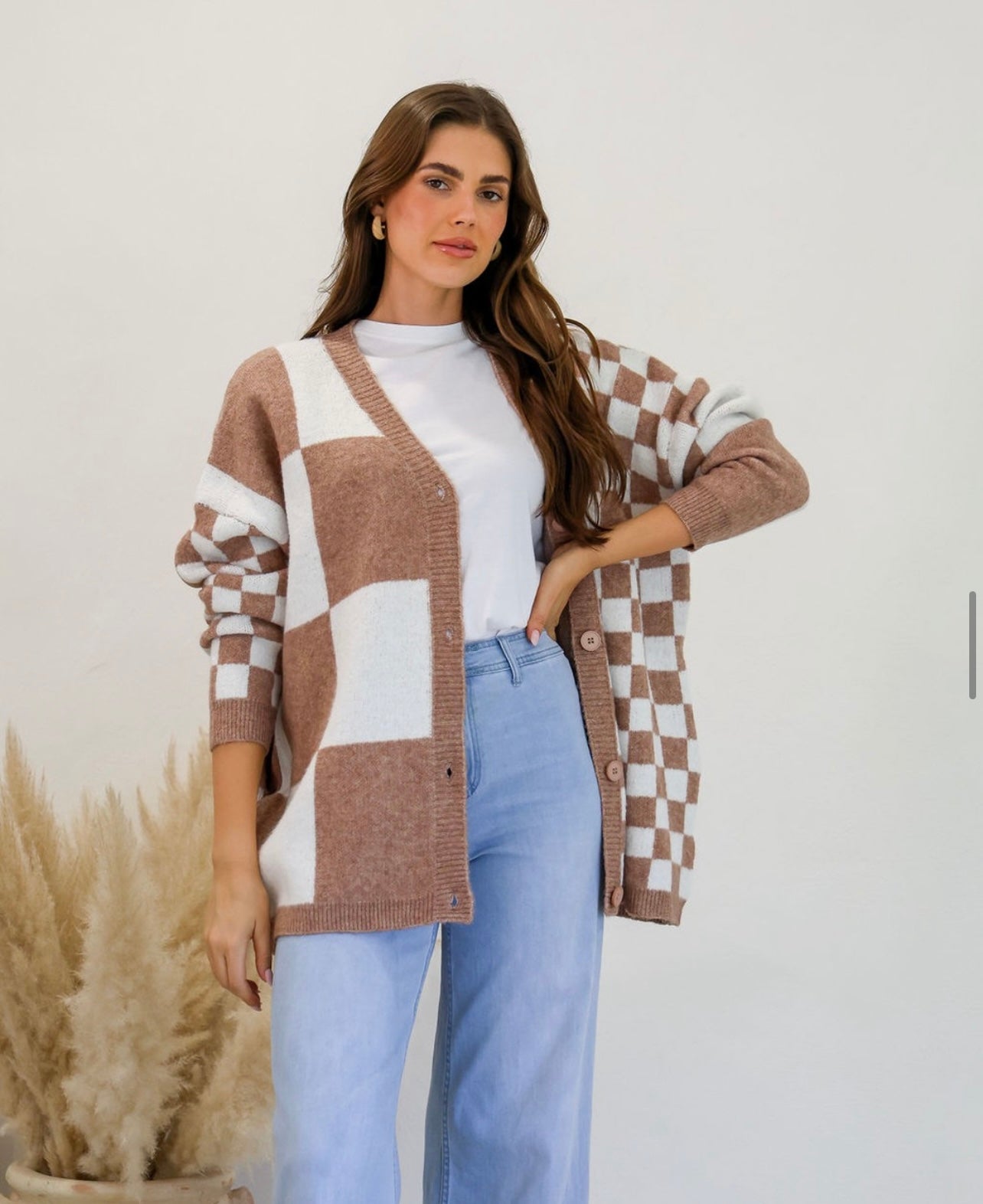 Jasper - Tan & White Cardigan