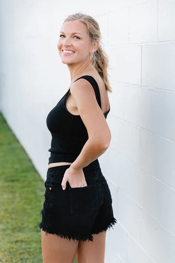 RIB CROP TANK ONYX
