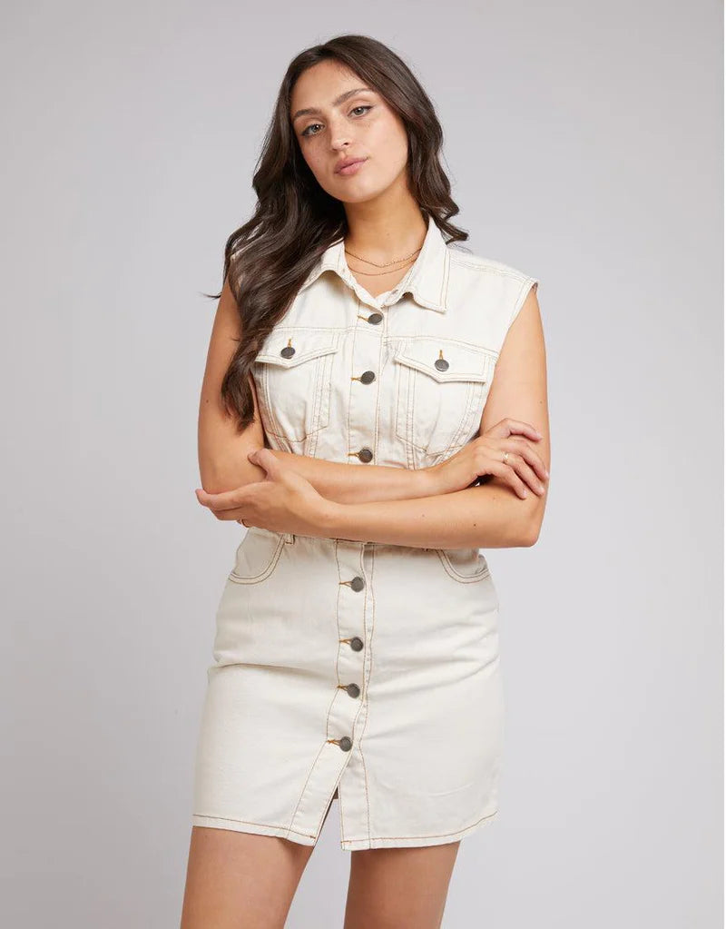 Kennedy Denim Dress - ECRU