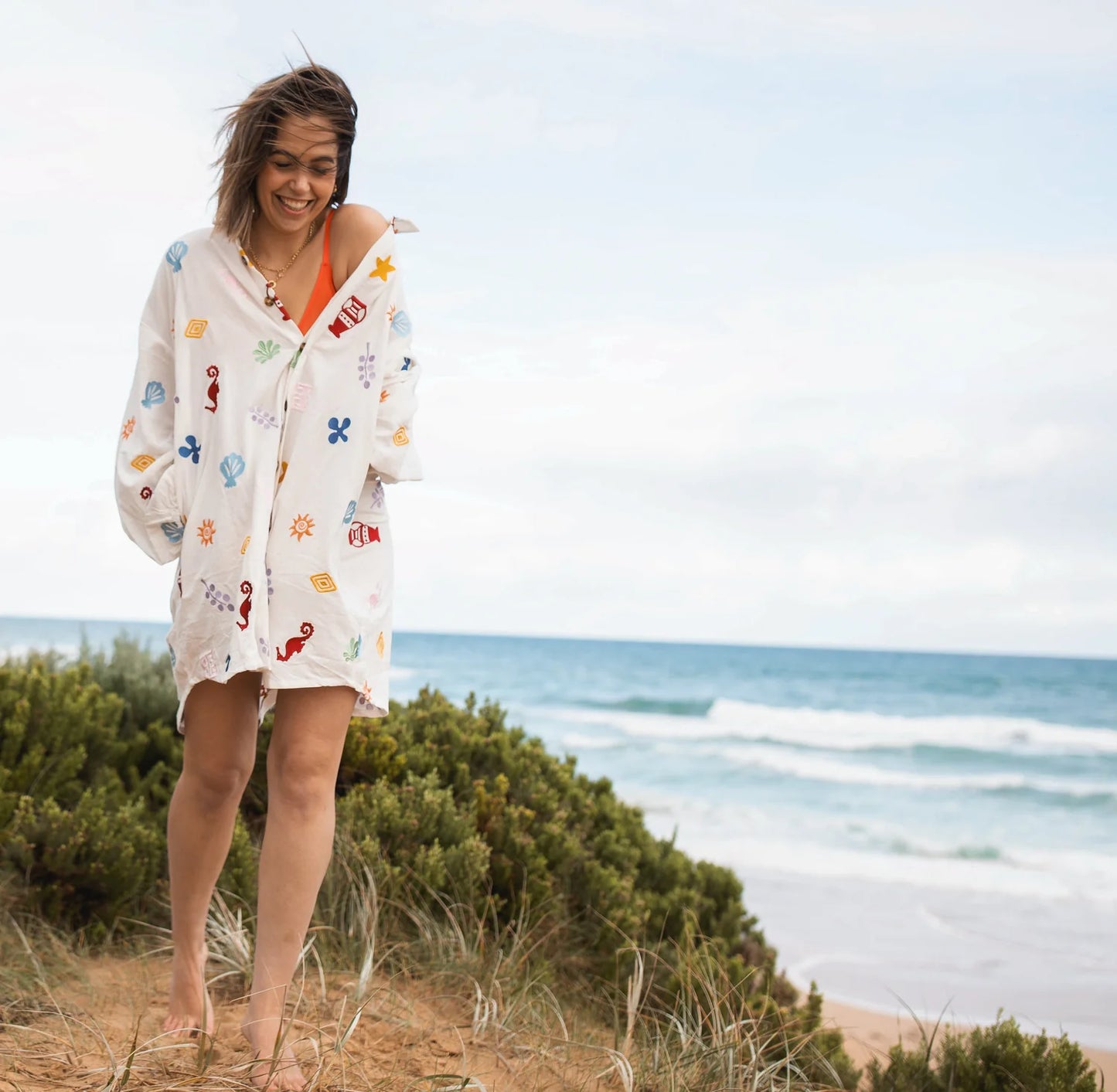 Myer Smock - Embroidered - White