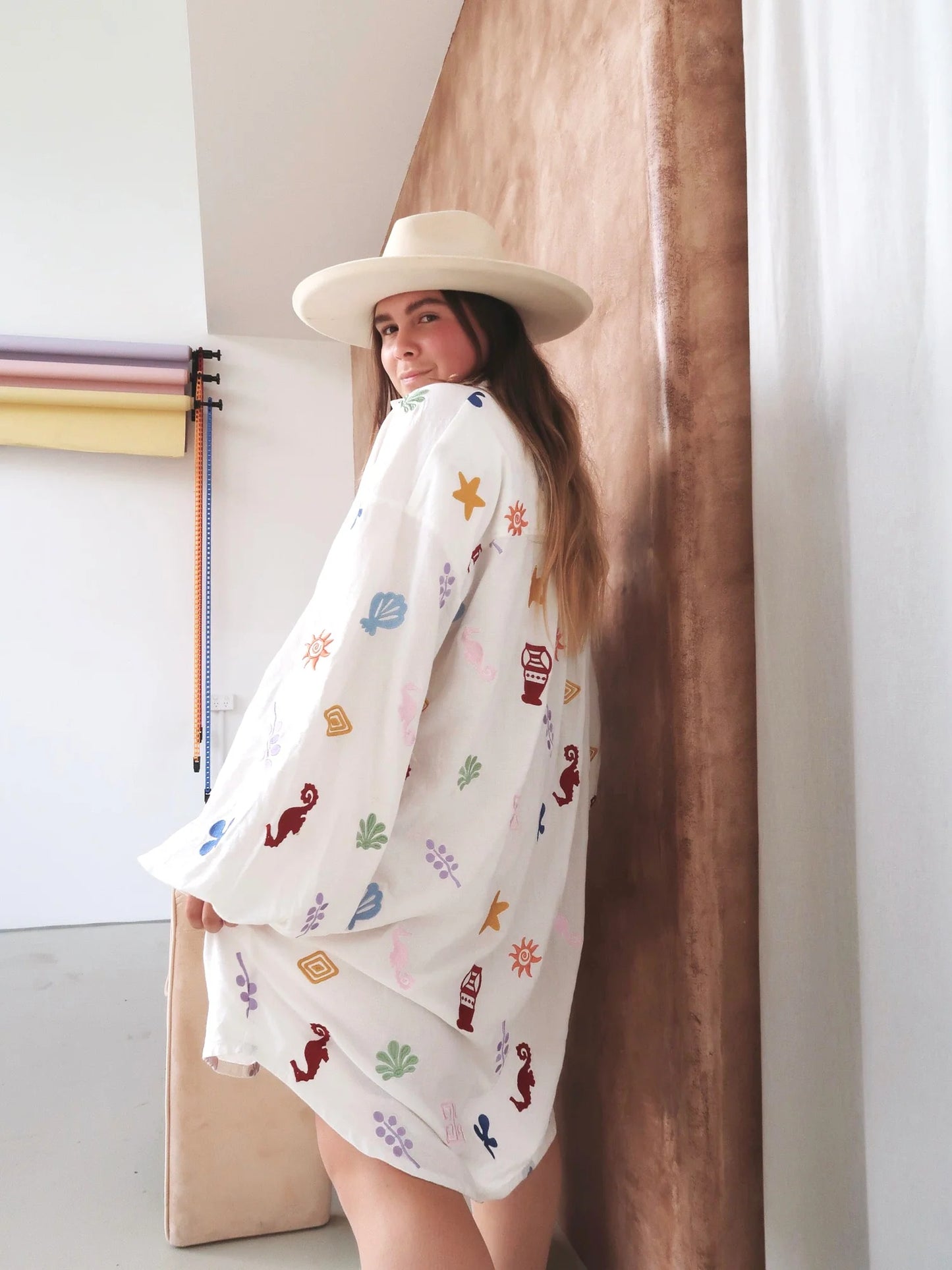 Myer Smock - Embroidered - White