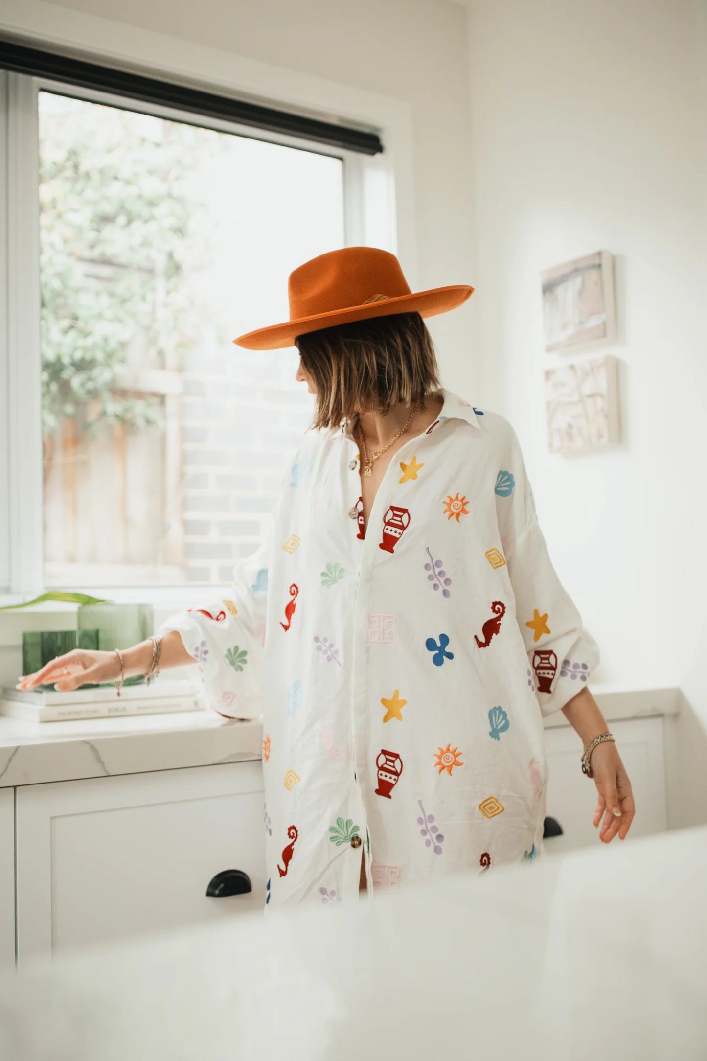 Myer Smock - Embroidered - White