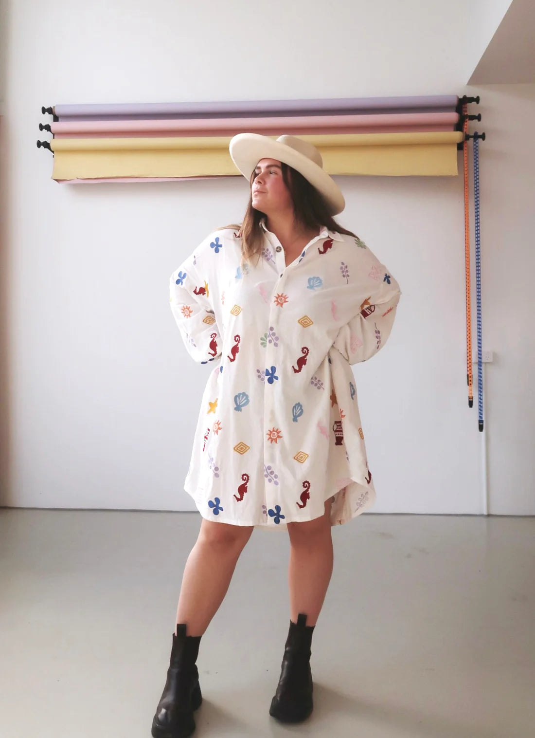Myer Smock - Embroidered - White