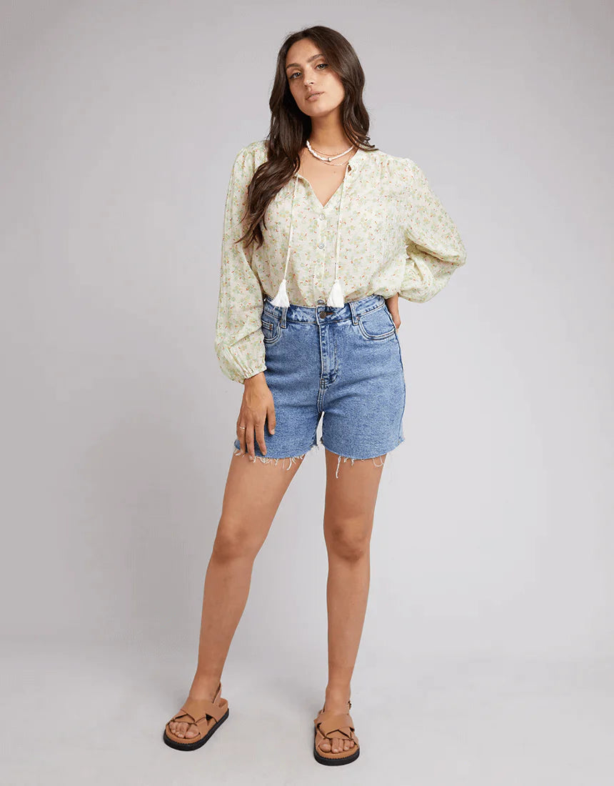 MAYA FLORAL SHIRT VINTAGE WHITE