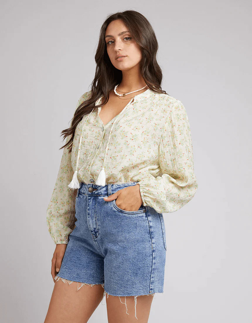 MAYA FLORAL SHIRT VINTAGE WHITE