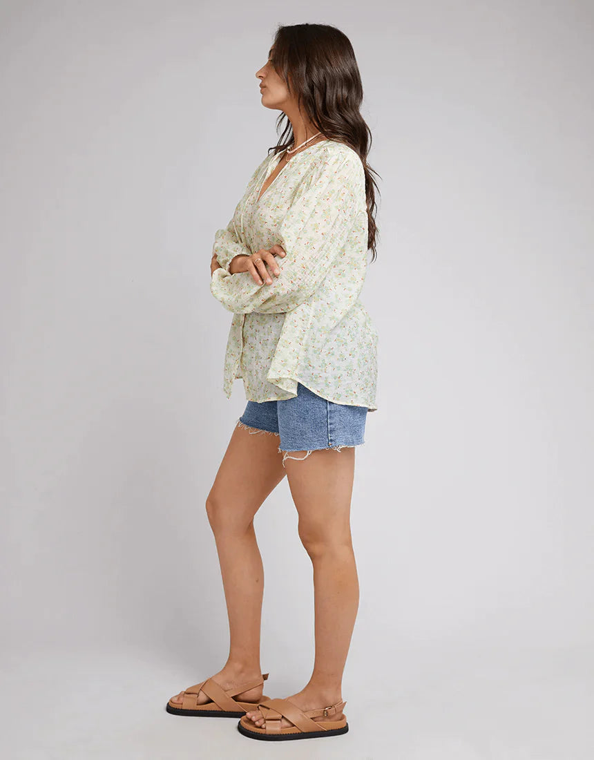 MAYA FLORAL SHIRT VINTAGE WHITE