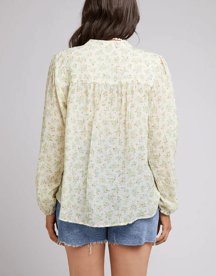 MAYA FLORAL SHIRT VINTAGE WHITE