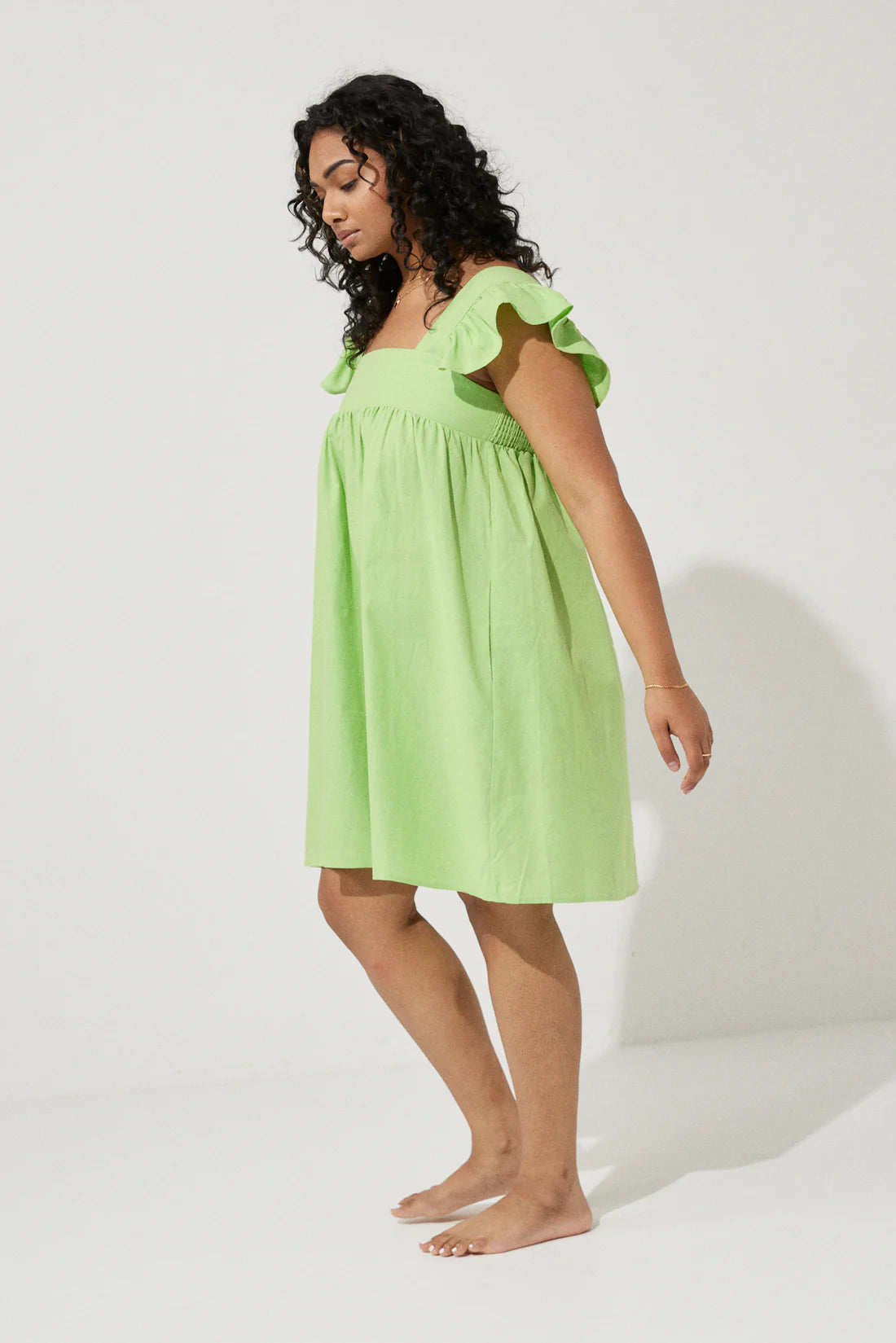 Eos Frill Mini Dress - Meadow