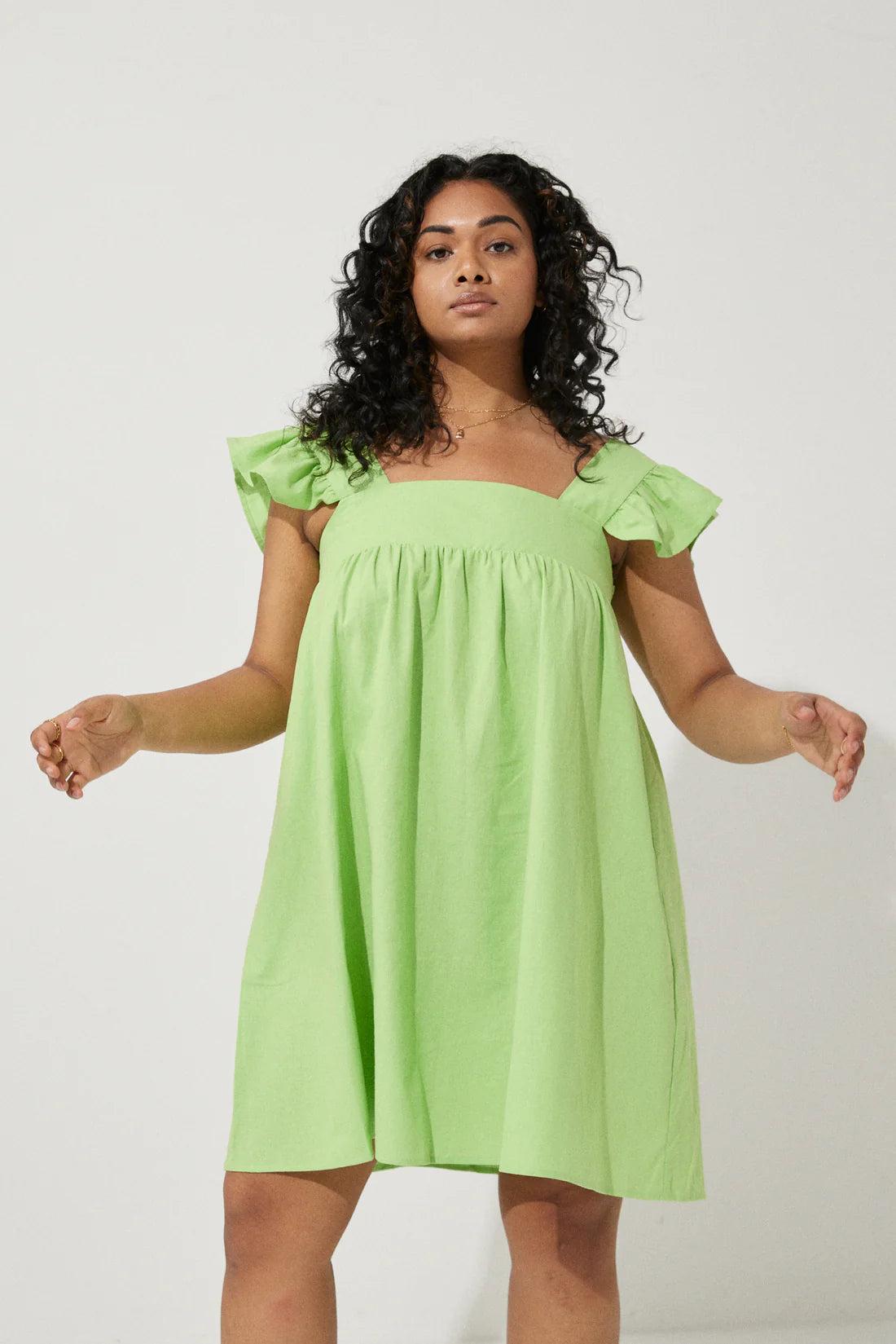 Eos Frill Mini Dress - Meadow