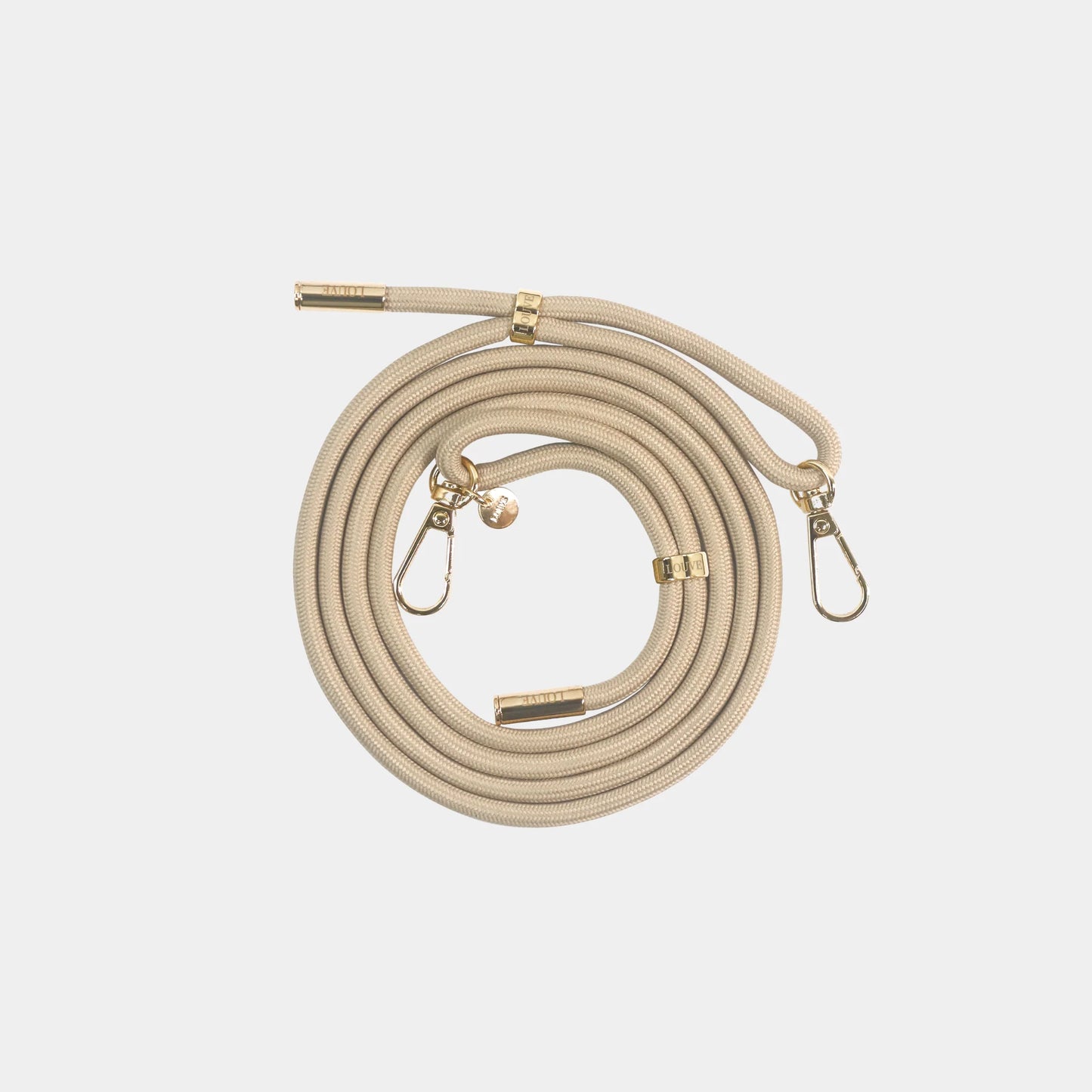 BISQUE BEIGE CROSSBODY PHONE STRAP | GOLD