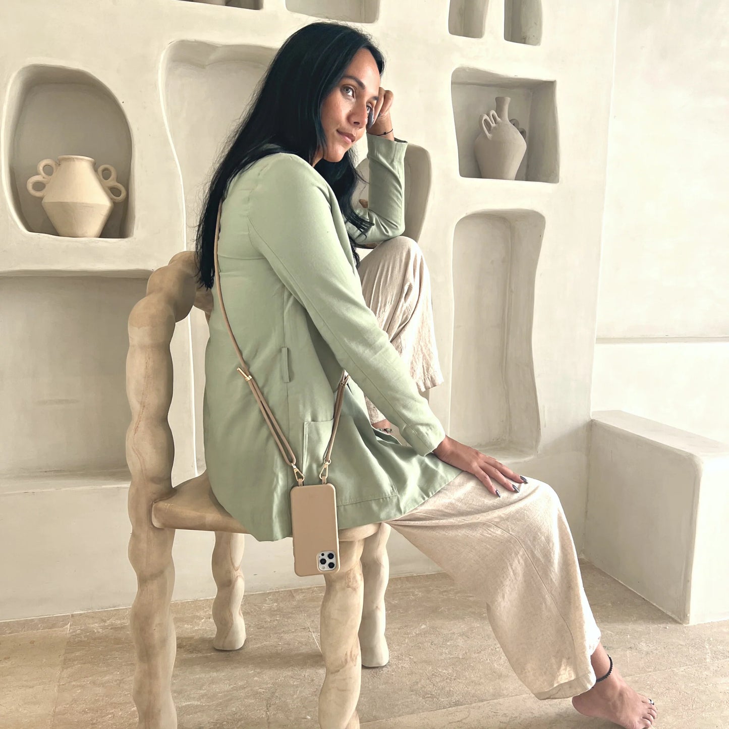 DESERT SAND BEIGE CROSSBODY PHONE CASE