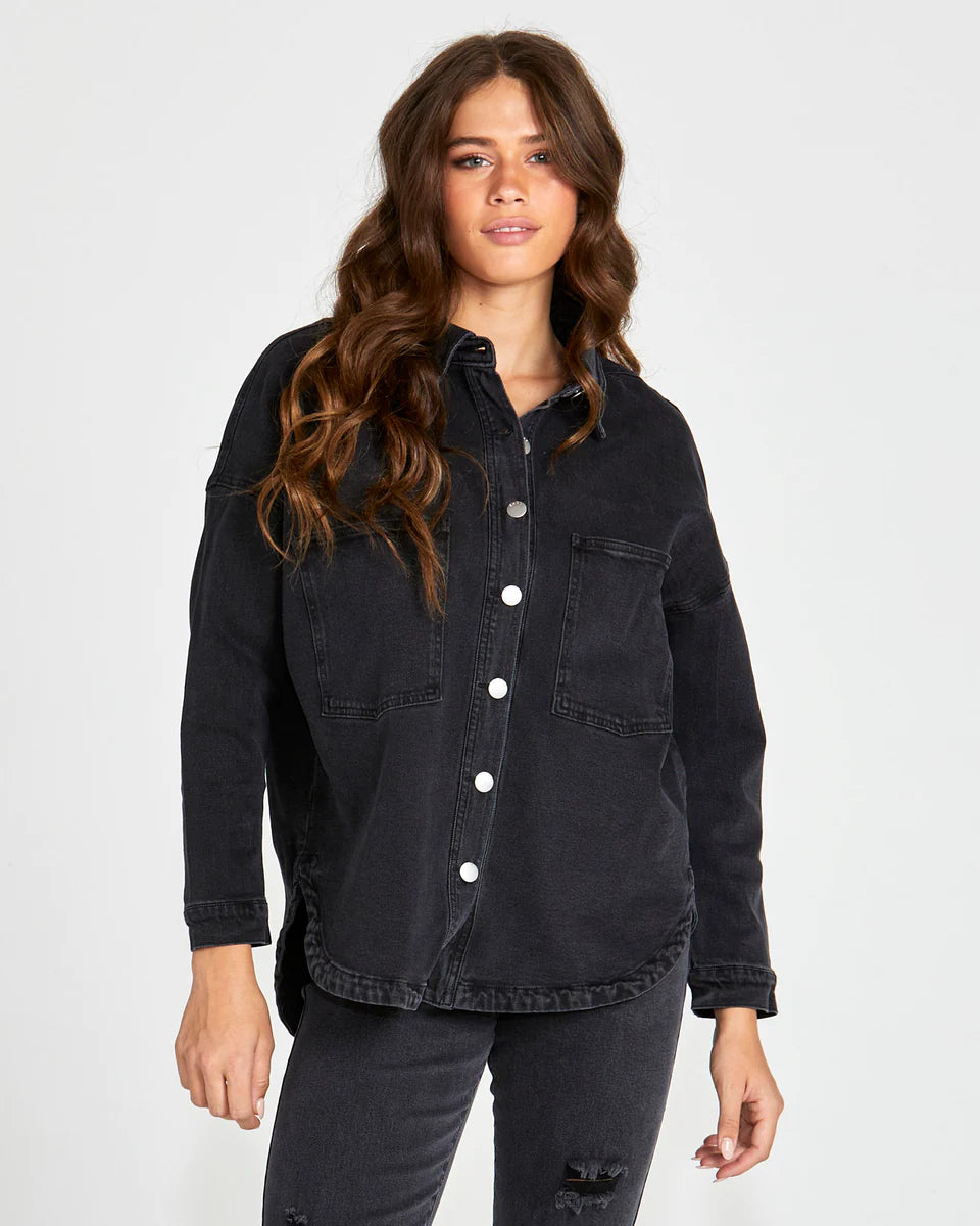 Macy Denim Shacket - 82 Wash
