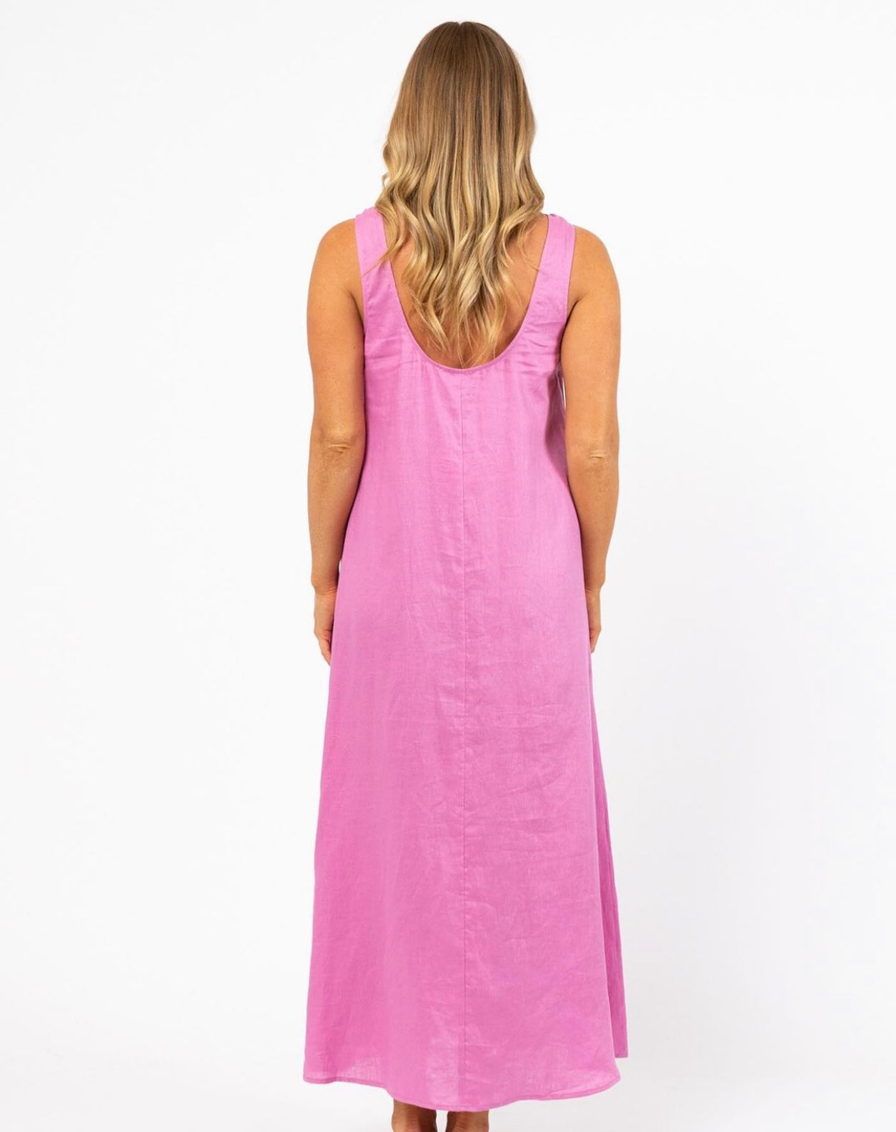 Mia Pink Linen Dress