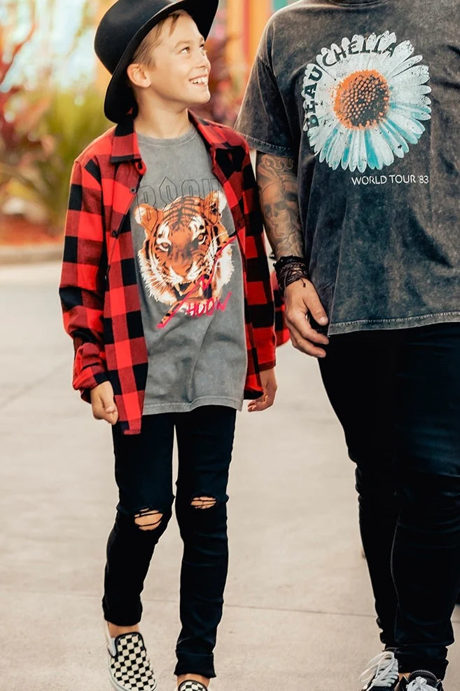 Black distressed denim jeg jeans- kids
