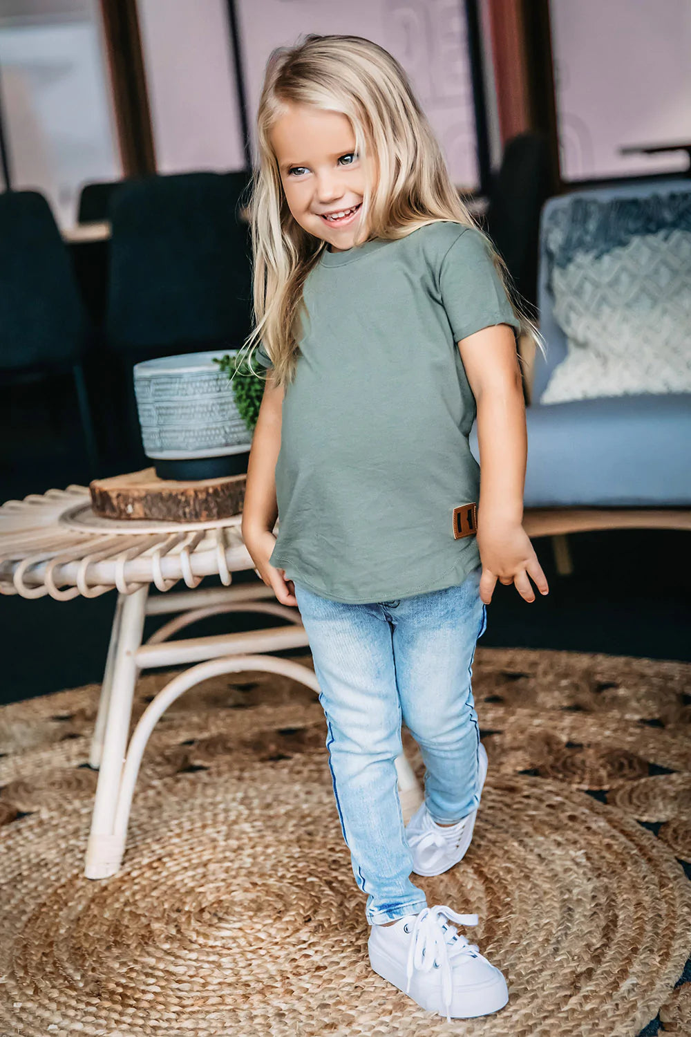 RAW EDGE TEE MILITARY - KIDS