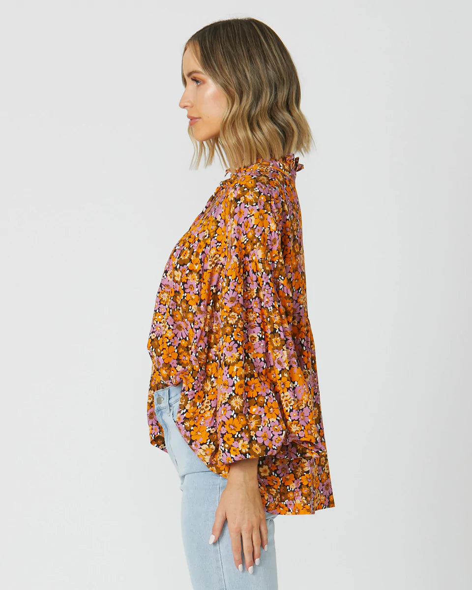 Carmen Top - Toffee Floral