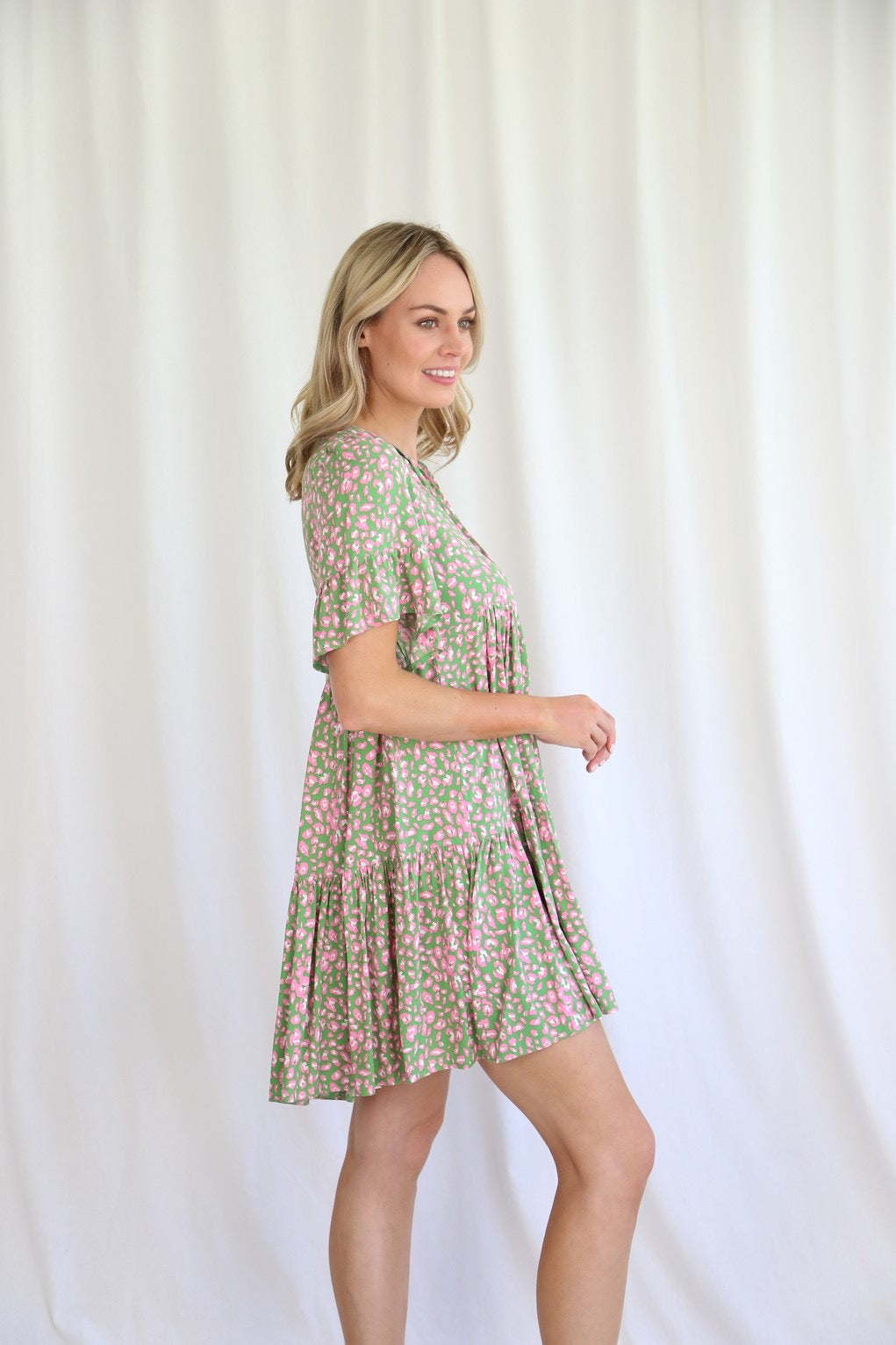 Talia Mini Dress -Leopard Print