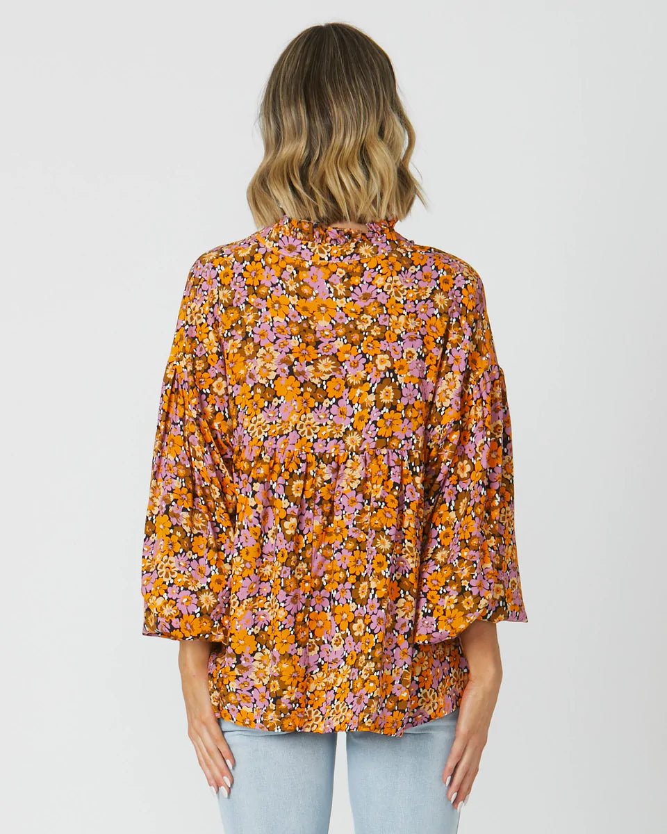 Carmen Top - Toffee Floral