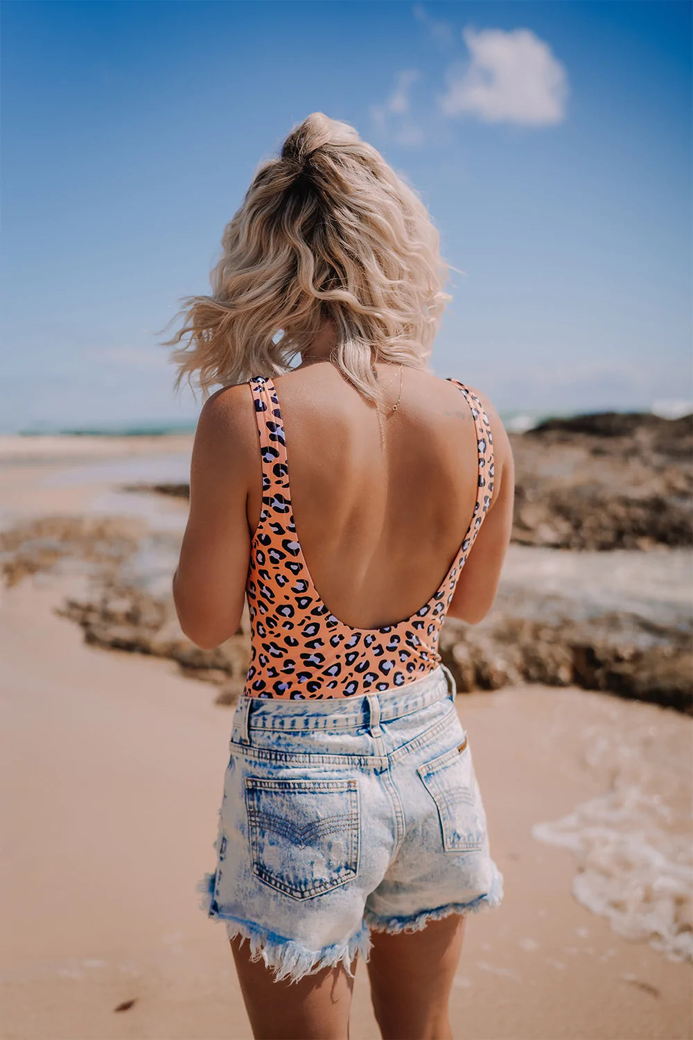 Neon leopard 2025 print swimsuit
