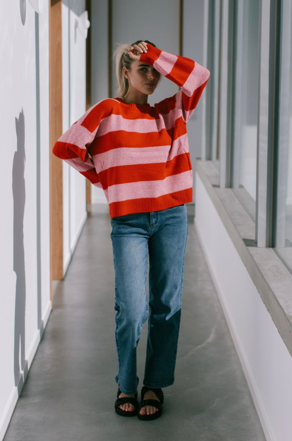 Brady bunch stripe knit