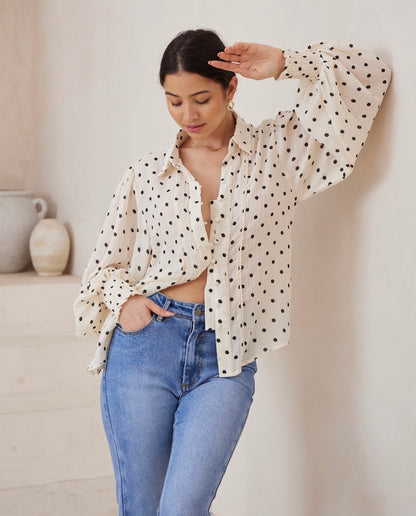 Polka dot blouse